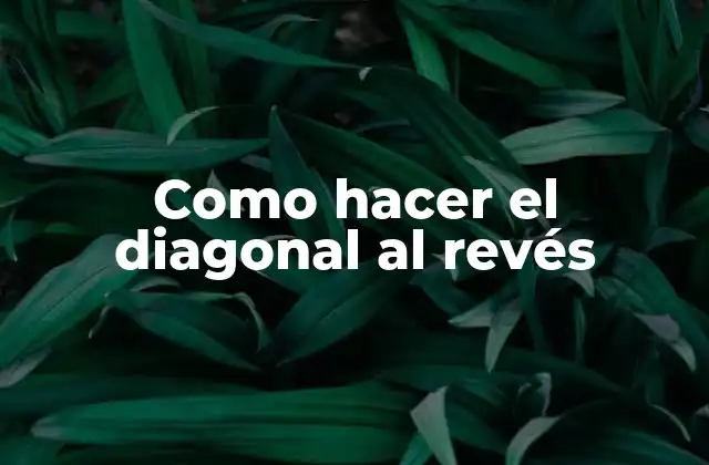 Como Hacer el Diagonal Al Revés