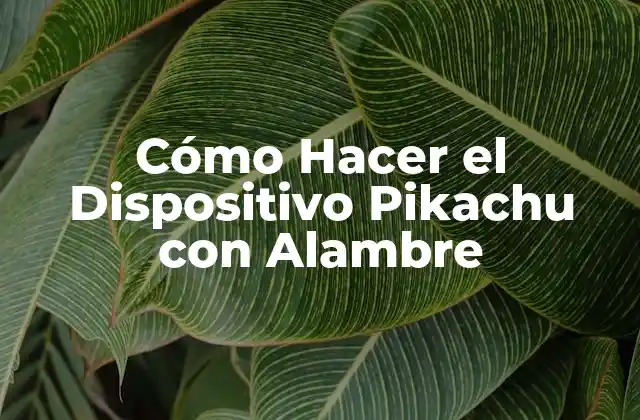 ¿Qué es el Dispositivo Pikachu con Alambre?