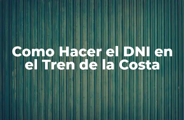 Como Hacer el Dni en el Tren de la Costa