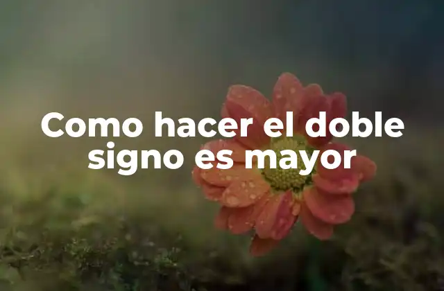 Como Hacer el Doble Signo es Mayor 2 ¿Qué es el doble signo es mayor?