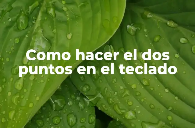 Como Hacer el Dos Puntos en el Teclado