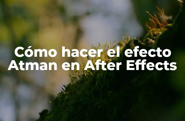 Cómo Hacer el Efecto Atman en After Effects
