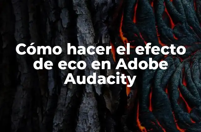 Cómo Hacer el Efecto de Eco en Adobe Audacity