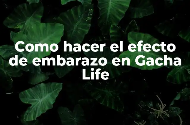 Como Hacer el Efecto de Embarazo en Gacha Life