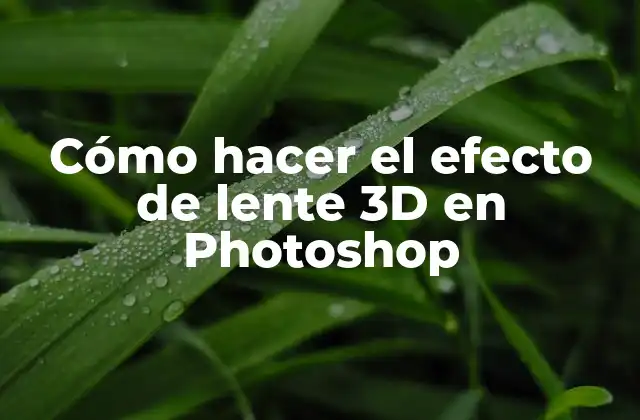 Cómo Hacer el Efecto de Lente 3d en Photoshop