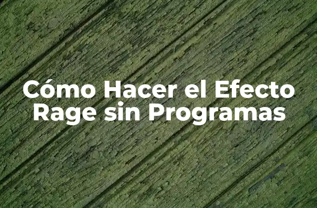 Cómo Hacer el Efecto Rage sin Programas