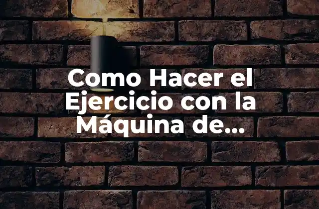 ¿Qué es el Ejercicio con la Máquina de Extensiones?