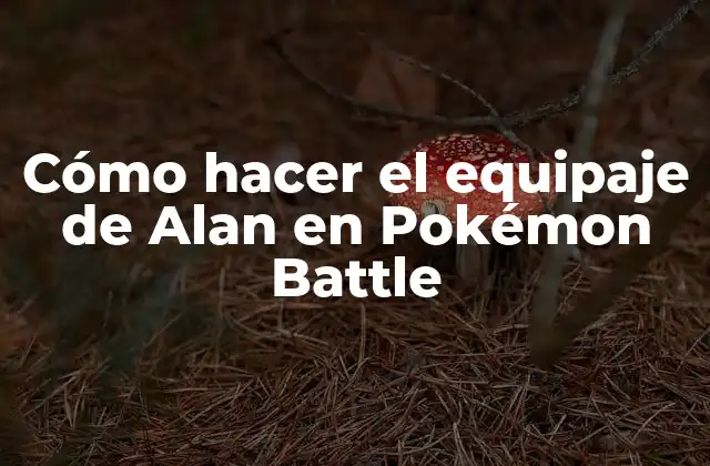 Cómo Hacer el Equipaje de Alan en Pokémon Battle