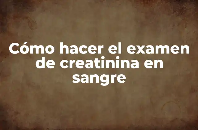 Cómo Hacer el Examen de Creatinina en Sangre