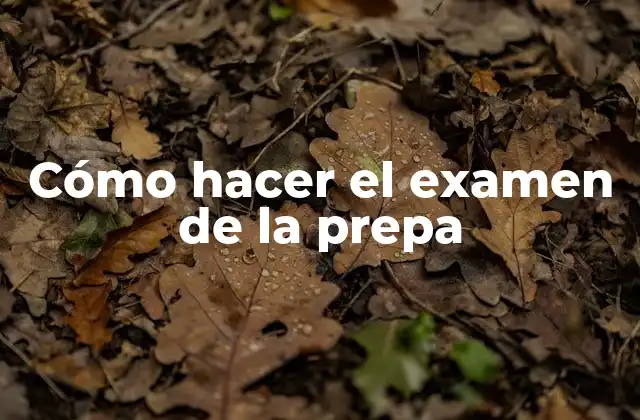 Cómo Hacer el Examen de la Prepa