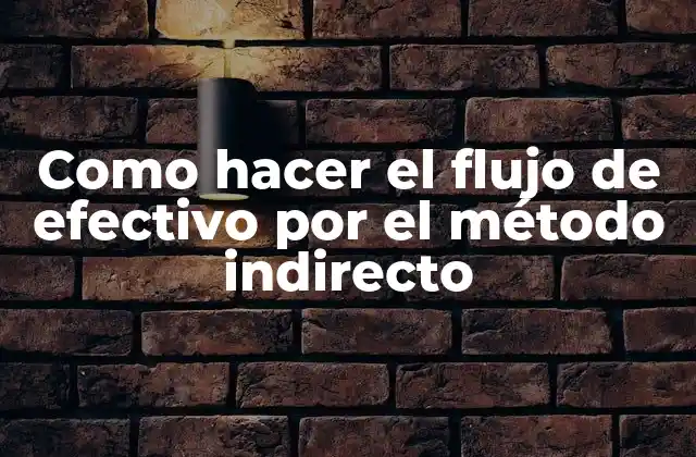 Como Hacer el Flujo de Efectivo por el Método Indirecto