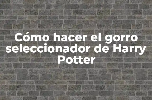 Cómo Hacer el Gorro Seleccionador de Harry Potter