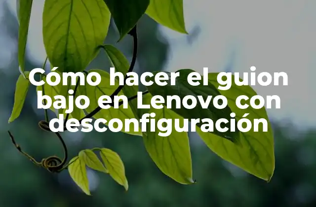 Cómo Hacer el Guion bajo en Lenovo con Desconfiguración