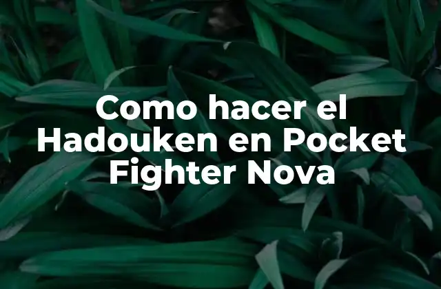 Como Hacer el Hadouken en Pocket Fighter Nova