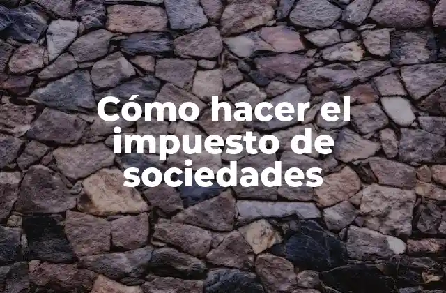 Cómo Hacer el Impuesto de Sociedades