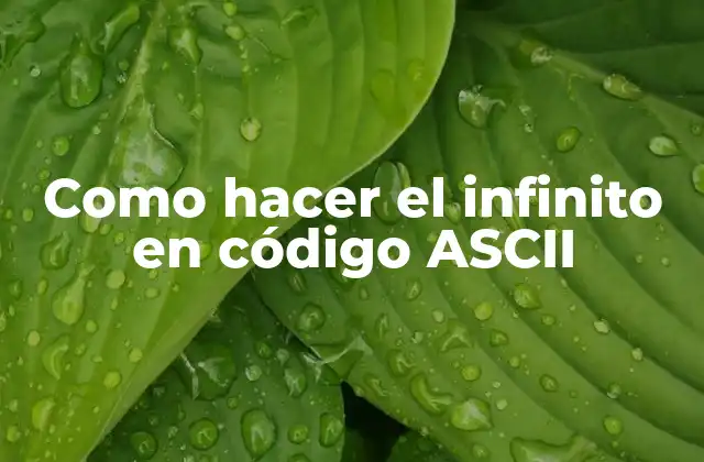 Como Hacer el Infinito en Código Ascii