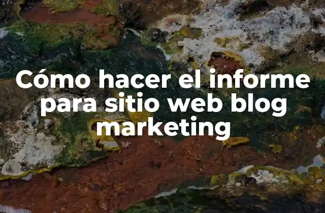 Cómo Hacer el Informe para Sitio Web Blog Marketing