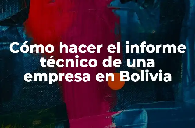 Cómo Hacer el Informe Técnico de una Empresa en Bolivia