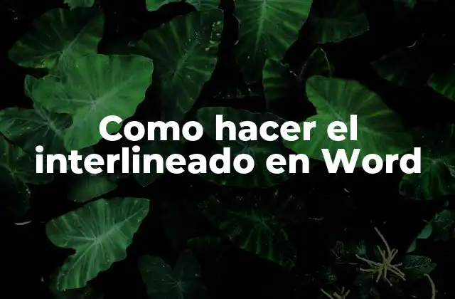¿Qué es el interlineado en Word?
