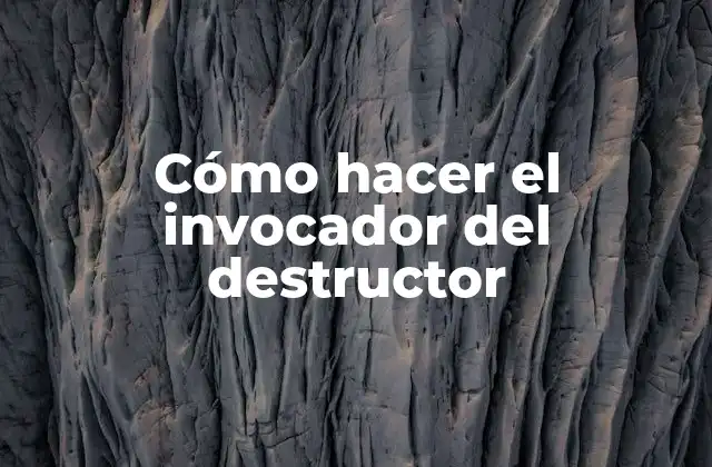 Cómo Hacer el Invocador Del Destructor