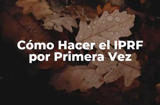 Cómo Hacer el Iprf por Primera Vez