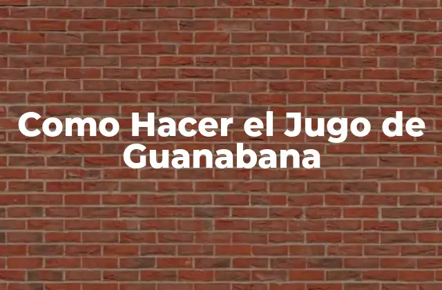 Como Hacer el Jugo de Guanabana