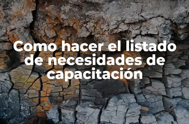 Como Hacer el Listado de Necesidades de Capacitación 2 El listado de necesidades de capacitación: ¿Qué es y para qué sirve?