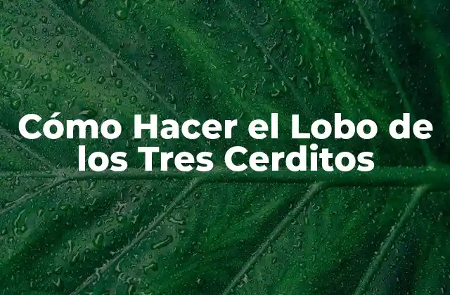 Cómo Hacer el Lobo de los Tres Cerditos