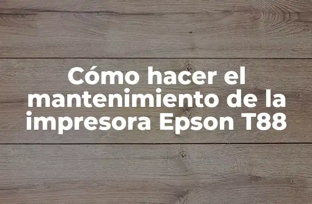 Cómo Hacer el Mantenimiento de la Impresora Epson T88