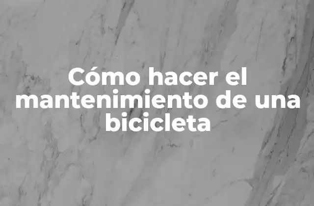 Cómo Hacer el Mantenimiento de una Bicicleta