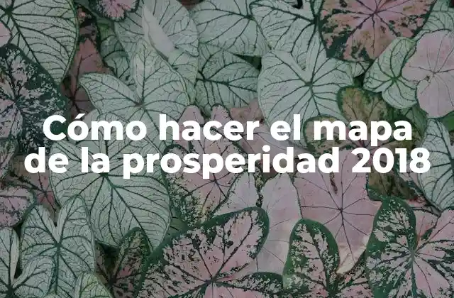 Cómo Hacer el Mapa de la Prosperidad 2018