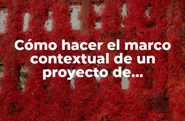 El marco contextual en un proyecto de investigación