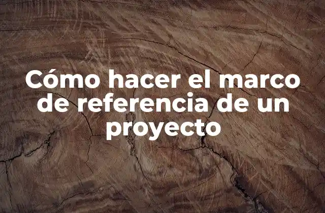 Cómo Hacer el Marco de Referencia de un Proyecto 2 Cómo hacer el marco de référencia de un proyecto