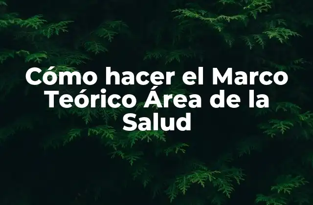 Cómo Hacer el Marco Teórico Área de la Salud