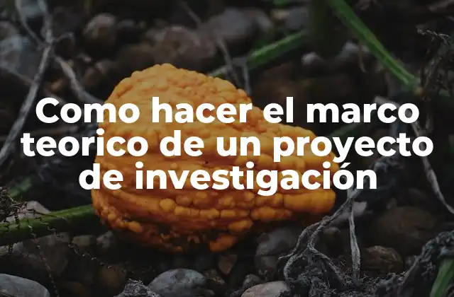 Como Hacer el Marco Teorico de un Proyecto de Investigación 2 El marco teorico de un proyecto de investigación