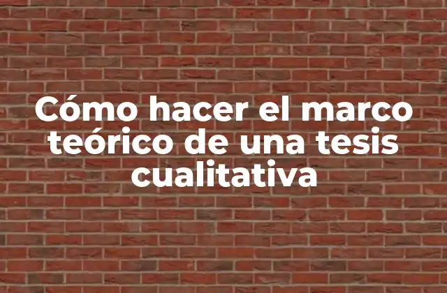 Cómo Hacer el Marco Teórico de una Tesis Cualitativa 2 ¿Qué es el marco teórico en una tesis cualitativa?