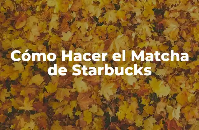 Cómo Hacer el Matcha de Starbucks