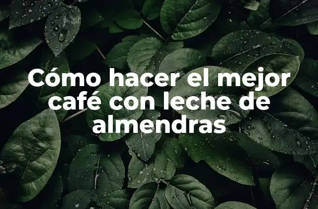 Cómo Hacer el Mejor Café con Leche de Almendras