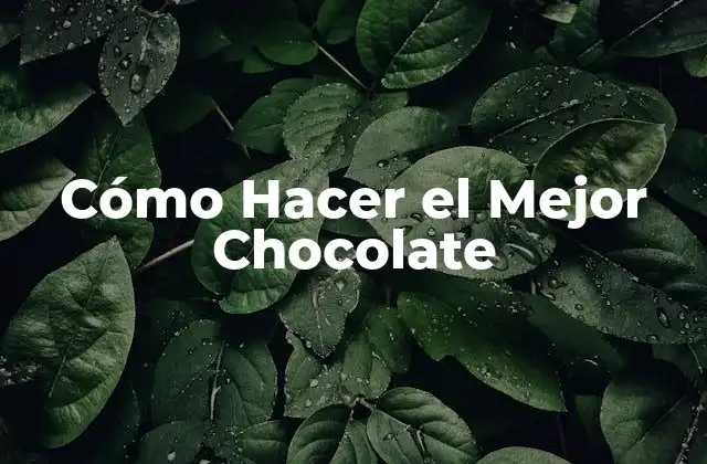 Cómo Hacer el Mejor Chocolate