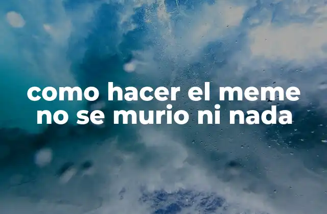 Como Hacer el Meme No Se Murio ni Nada
