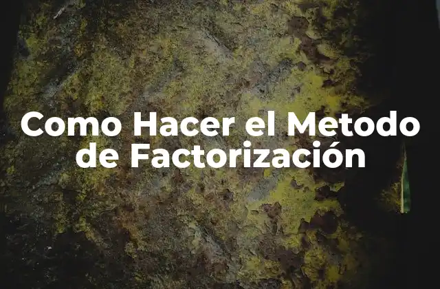 Como Hacer el Metodo de Factorización