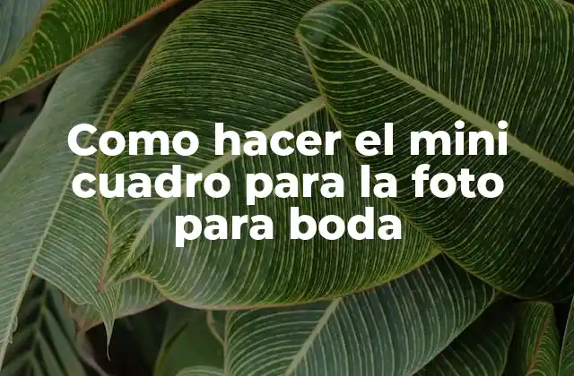 Como Hacer el Mini Cuadro para la Foto para Boda
