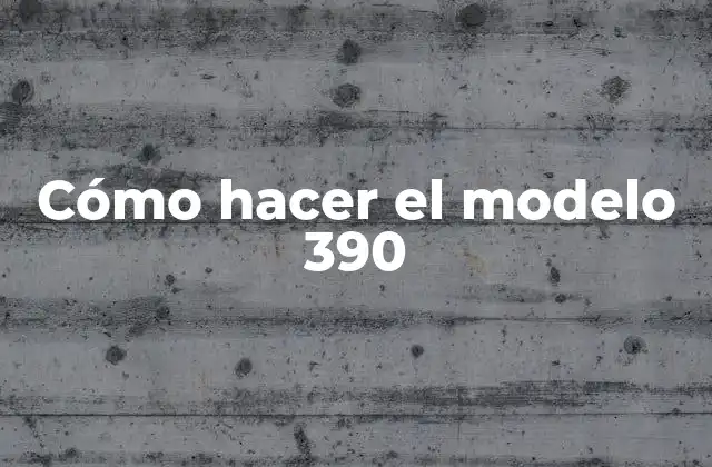 Cómo Hacer el Modelo 390