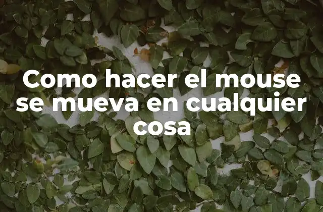 Como Hacer el Mouse Se Mueva en Cualquier Cosa