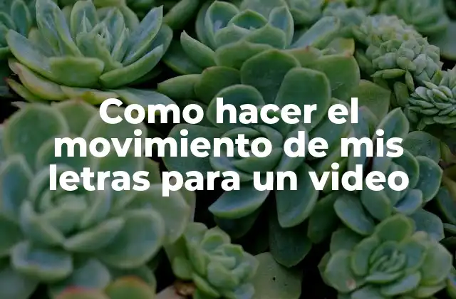 ¿Qué es el movimiento de letras y para qué sirve en un video?