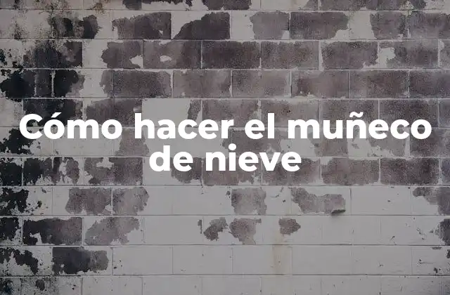Cómo Hacer el Muñeco de Nieve