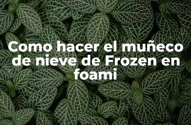 Como Hacer el Muñeco de Nieve de Frozen en Foami