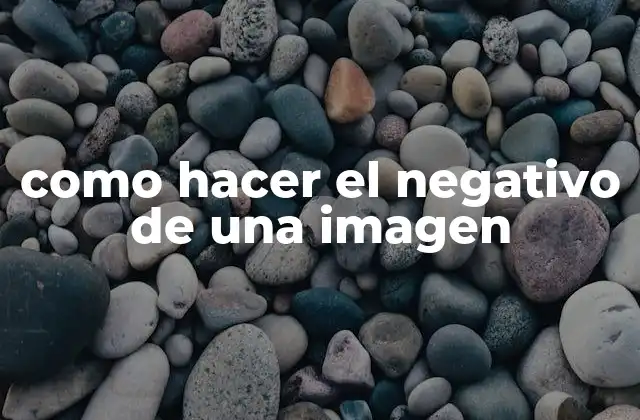 Como Hacer el Negativo de una Imagen