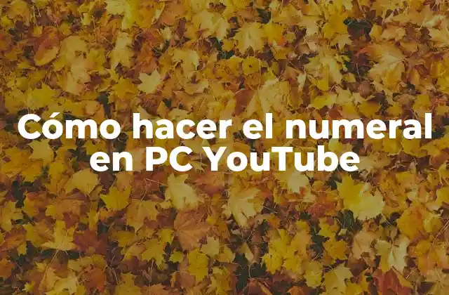 Cómo Hacer el Numeral en Pc Youtube
