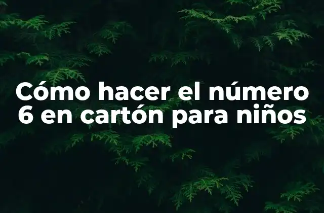 Cómo Hacer el Número 6 en Cartón para Niños